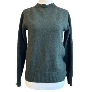 J Crew Women’s 100% Wool Mock Neck Sweater Size XS‎ Raglan Sleeve Olive Green